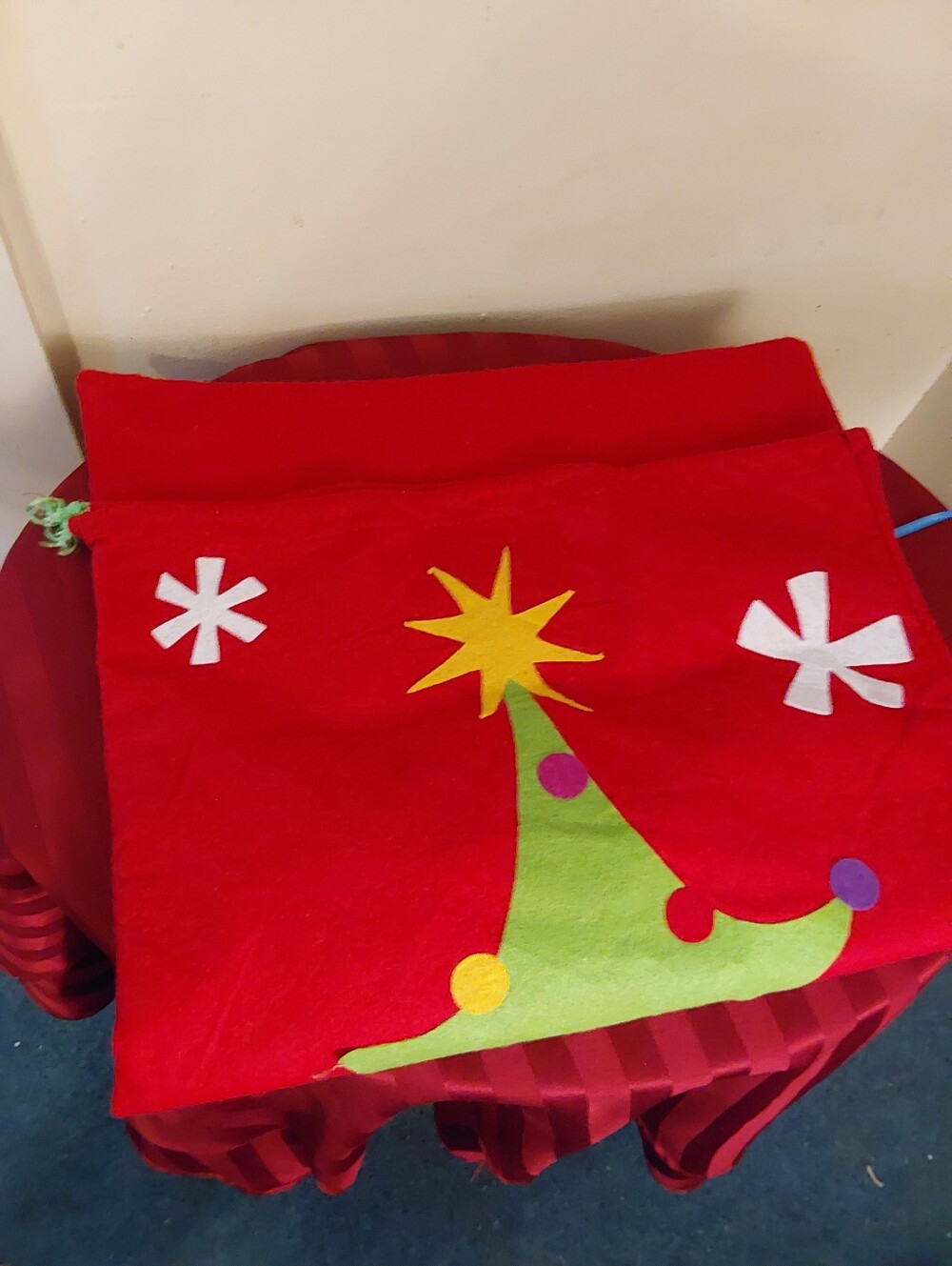 Hand-sewn Christmas Sack For Santa's Gifts, Large Felt Gifts Bag - Picture 3 of 5